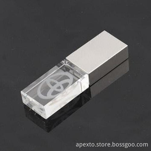 Crystal USB Flash Drive with 16GB Storage Capacity, Supports Password Protection and Bootable